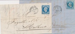 2 Plis Ribeauvillé - Datés 1857 Et 1868 - TB - Storia Postale