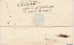 DEB.66.COLMAR - Au Verso D'un Pli De NANCY - Oct 1824 - TB - Storia Postale