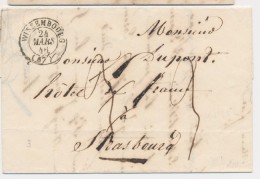 T15 Wissembourg - à Strasbourg - 1846 - TB - Cartas & Documentos