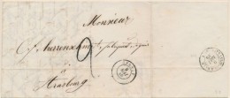 T15 Cernay - 1849 - Pour Strasbourg - Taxe 2 Tampon - Verso Strasbourg à Bâle N°1 - TB - Storia Postale