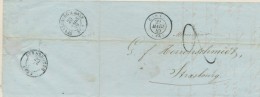 T15 Cernay - 1849 - à Strasbourg - Taxe 2 Tampon - Verso Strasbourg à Bâle N°1 - TB - Briefe U. Dokumente