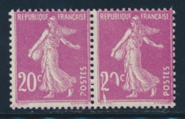 N°190 - Trait Blanc + "0" De "20" Brisé - Tenant à Normal - TB - Unused Stamps