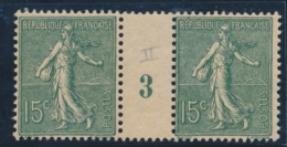 N°130 - Mill. 3 - Impression Recto-verso - TB - Unused Stamps