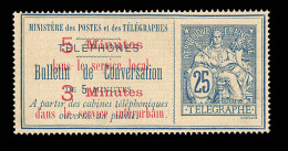 N°12 - 25c Bleu - Surchargé - TB - Telegramas Y Teléfonos