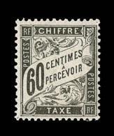 N°21 - 60c Noir -signé Calves - TB - 1859-1959 Mint/hinged