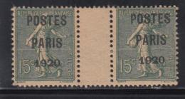 N°25 - Paire - Avec Interpanneau - Peu Courant - TB - 1893-1947