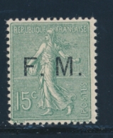 N°3 - 15c Vert Olive - TB - Timbres De Franchise Militaire