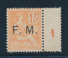 N°1 - 15c Orange + Mill. 1 - TB - Military Postage Stamps