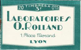 N°189 C2 - 15c Brun Lilas - Carnet De 20 T. - Laboratoire Rolland - TB - Autres & Non Classés