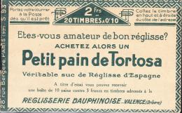 N°170 CP2 - 10c Vert Pasteur - Carnet De 20T. - Pub. Villes De Normandie - TB - Autres & Non Classés