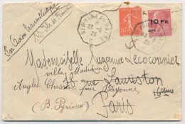 N°3 + N°199 - Obl New-York - Au Havre - 23/6/28 - B/TB - 1927-1959 Storia Postale