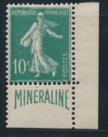 N°188A - Minéraline - Coin De Carnet Bas - TB - Neufs