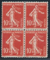 N°138 - Bloc De 4 - FAUX DE TURIN  - TB - 1906-38 Semeuse Con Cameo