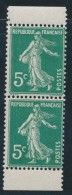 N°137m - Paire Verticale De Carnet - Papier X - Adhérence S/BDF - TB - 1906-38 Semeuse Con Cameo