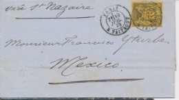 POSTE MARITIME  N°93 - Obl. Paris - 19/7/79 - Via St Nazaire - Pr Mexico - TB - 1849-1876: Période Classique