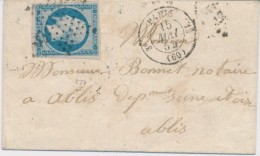 N°15 - 25c Bleu - Obl. Étoile - De PARIS - 15/5/54 - TB - 1849-1876: Période Classique
