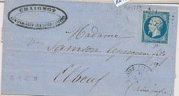 N°14Ah - POST"F"S - Obl. PC - De Chateauneuf S/Loire - Pr Elbeuf - TB - 1849-1876: Période Classique