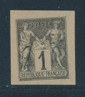 N°83 - 1c Noir S/azuré - Signé Brun - TB - Unused Stamps