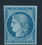 N°4 - 25c Bleu Foncé S/bleu - TB - Nuovi