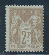 N°105 - 2F Bistre S/azuré - TB - 1876-1878 Sage (Type I)