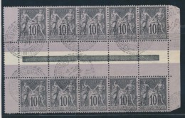 N°103b - 10c Noir S/lilas - Bloc De 10 - Interpanneau Avec Les 2 Types Se Tenant - Pièce De Luxe - Rare - TB - 1876-1878 Sage (Type I)