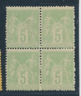N°102 - Bloc De 4 - TB - 1876-1878 Sage (Type I)