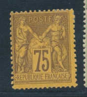 N°99a - 75c Violet S/jaune - Petit BDF - TB - 1876-1878 Sage (Type I)