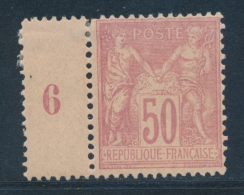 N°98 - 50c Rose + Mill. 6 - Signé A. Brun - TB - 1876-1878 Sage (Type I)