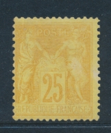 N°92 - 25c Bistre S/jaune - TB - 1876-1878 Sage (Type I)