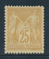 N°92 - 25c Bistre Jaune - TB - 1876-1878 Sage (Type I)