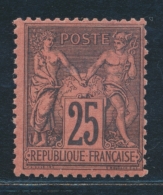 N°91 - 25c Noir S/rouge - TB - 1876-1878 Sage (Type I)