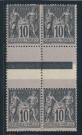 N°89f - 2 Paires Verticales - Type II Et III Se Tenant - TB - 1876-1878 Sage (Type I)