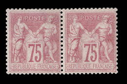 N°81 - 75c Noir - Paire - Infime Trace De Charn. - TB - 1876-1878 Sage (Type I)