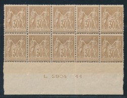 N°80 - 30c Brun-jaune En Bloc De 10 - BDF - Avec N) De Machine - TB - 1876-1878 Sage (Type I)