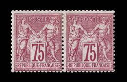 N°71 - 75c Carmin - Paire - TB - 1876-1878 Sage (Typ I)