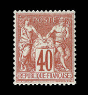 N°70 - 40c Rouge Orange - Signé Calves - TB - 1876-1878 Sage (Type I)