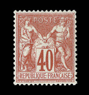 N°70 - 40c Rouge Orange - Signé Calves - TB - 1876-1878 Sage (Tipo I)