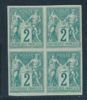 N°62a - 2c Vert - Bloc De 4 - ND - Comme ** - TB - 1876-1878 Sage (Tipo I)