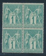 N°61 - 1c Vert - Bloc De 4 - Signé Calves - TB - 1876-1878 Sage (Tipo I)