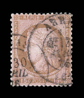 N°55b - 15c Brun S/rose - Qques Dents Courtes - Signé Brun/Blanc - B - 1871-1875 Ceres