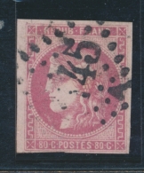 N°49 - 80c Rose - TB - 1870 Bordeaux Printing