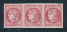 N°49 - 80c Rose - Bde De 3 - TB - 1870 Bordeaux Printing