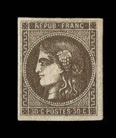 N°47d - 30c Brun Foncé - Signé - TB - 1870 Bordeaux Printing