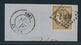 N°47 - Obl. GC + T17 BREST - TB - 1870 Bordeaux Printing