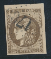 N°47 - 30c Brun - Signé Brun - TB - 1870 Bordeaux Printing