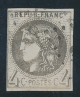 N°41Bc - 4c Gris Noir - Nuance Exceptionnelle - Très Rare - Clair - 1870 Bordeaux Printing