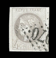 N°41B - 4c Gris - R2 - Obl. GC - TB - 1870 Emisión De Bordeaux