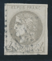 N°41B - 4c Gris - R2 - TB - 1870 Ausgabe Bordeaux