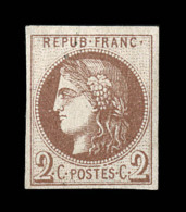 N°40Bb - 2c Marron - Signé - TB - 1870 Bordeaux Printing