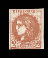 N°40Ba - 2c Rouge Brique - Signé Et Notifié Calves - TB - 1870 Bordeaux Printing